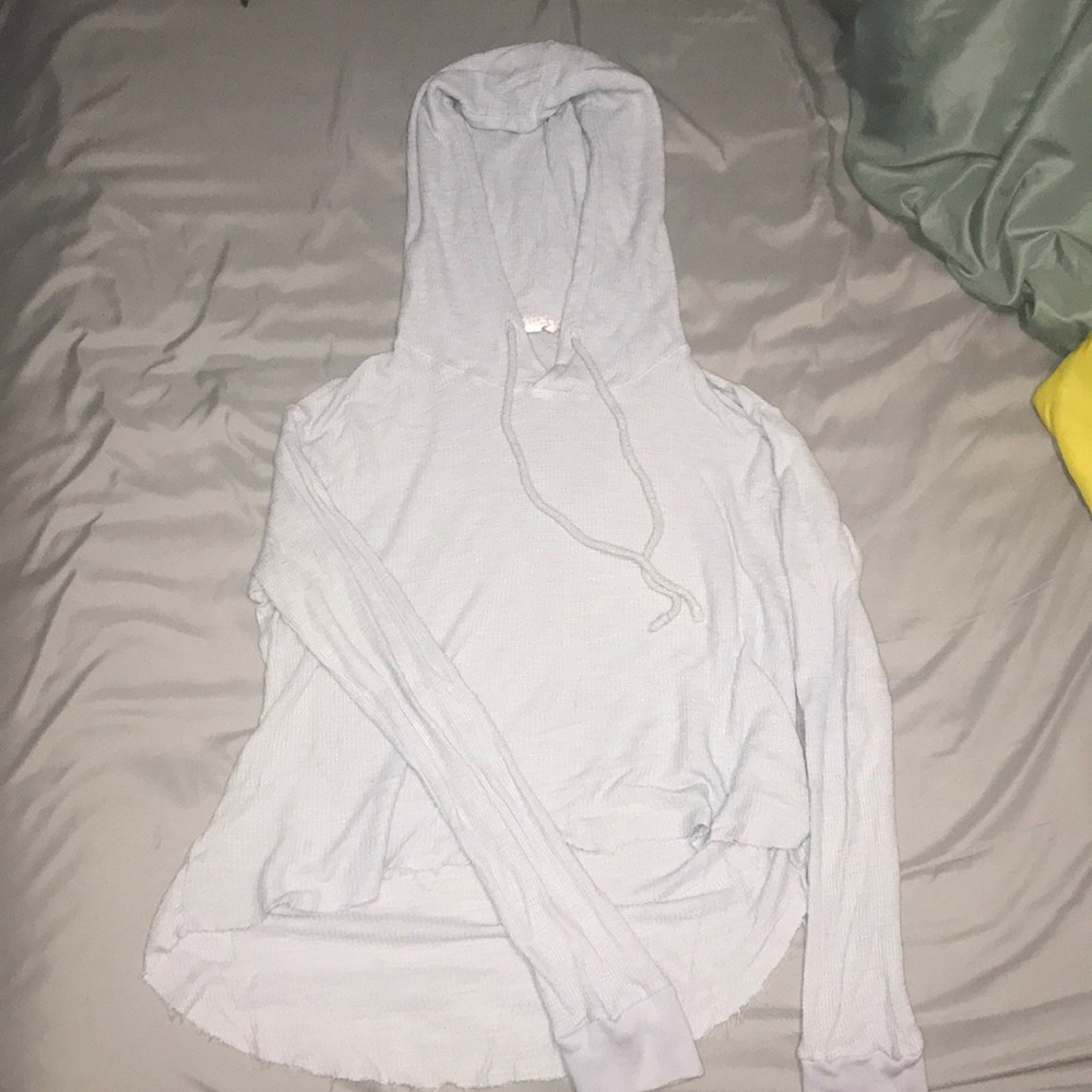 cropped waffle hoodie